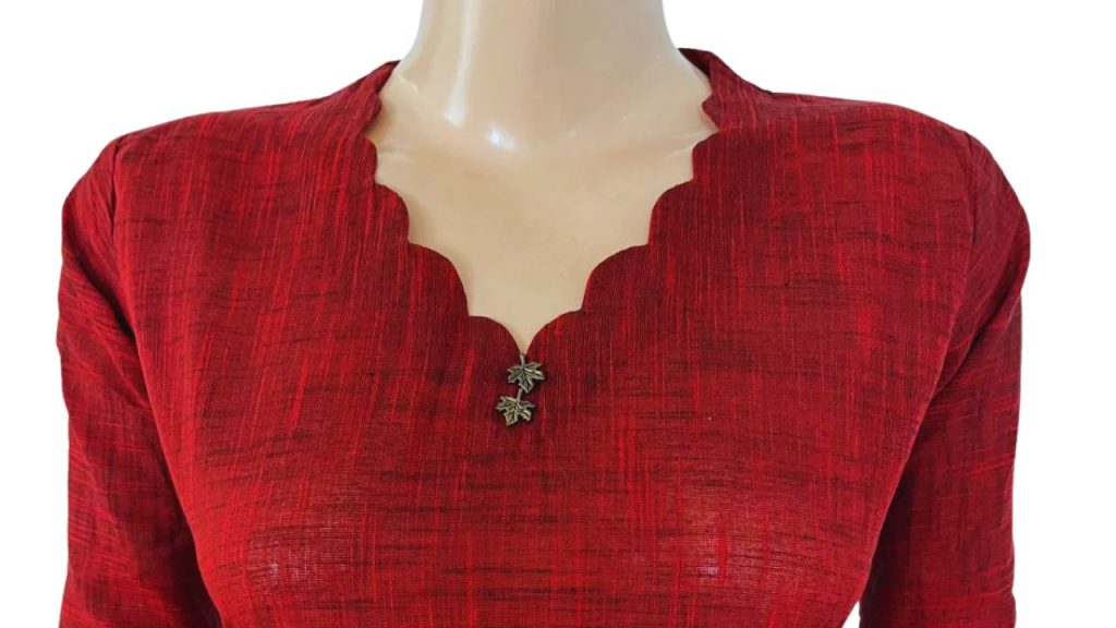 Scallop Neck Kurti Design