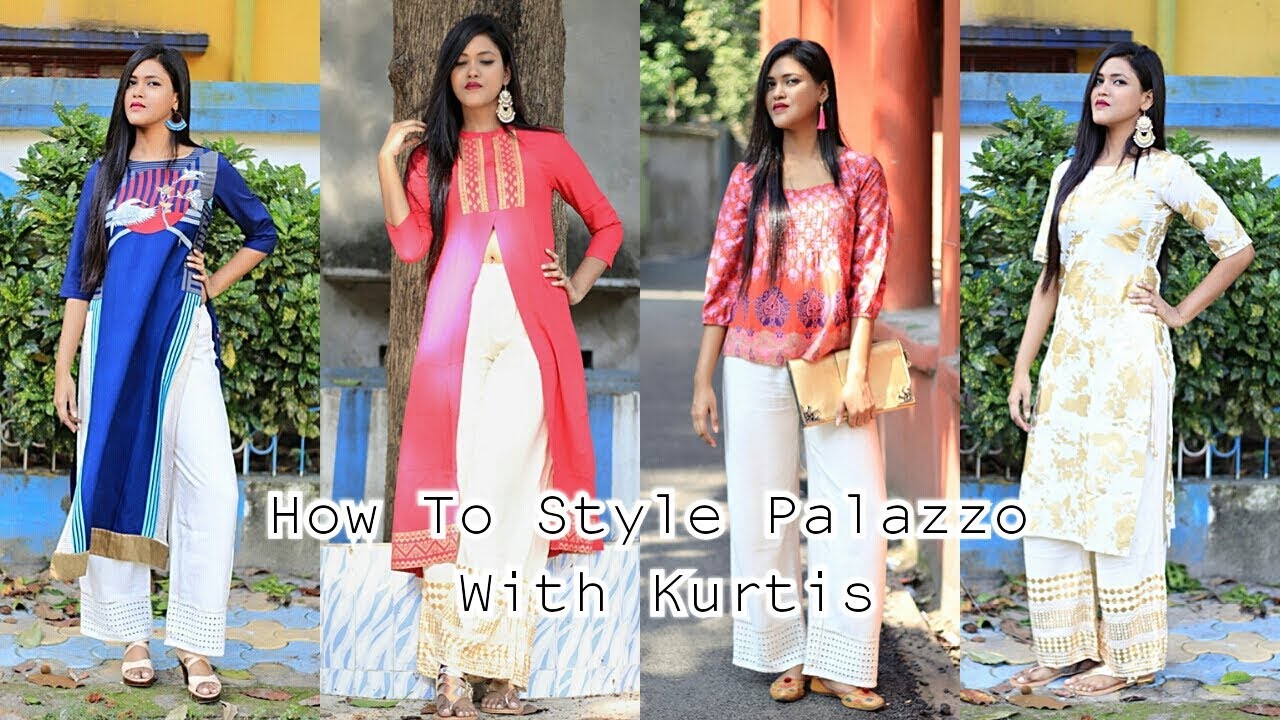 how to style kurtis with palazzo pants