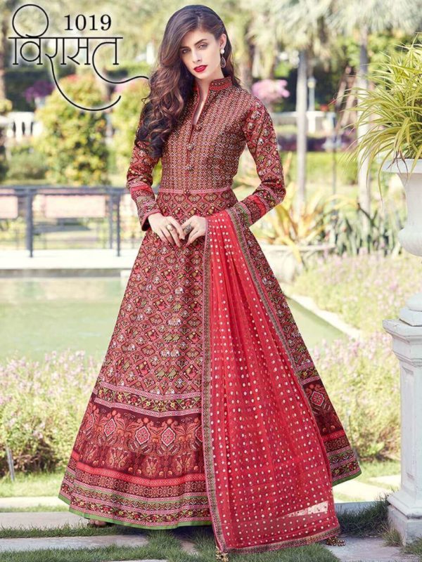 Festival Gown in Maroon Color | Latest Kurti Designs