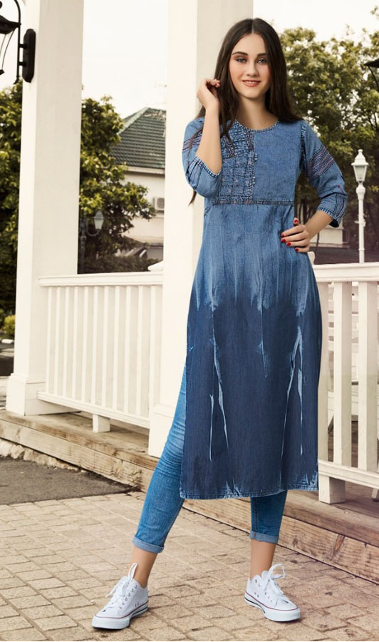 Kurta For Women With Baggy Jeans