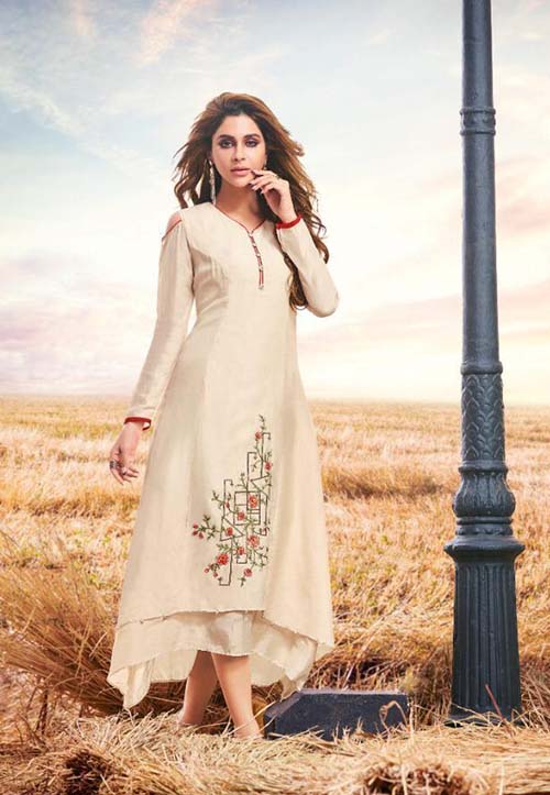 Cream kurti