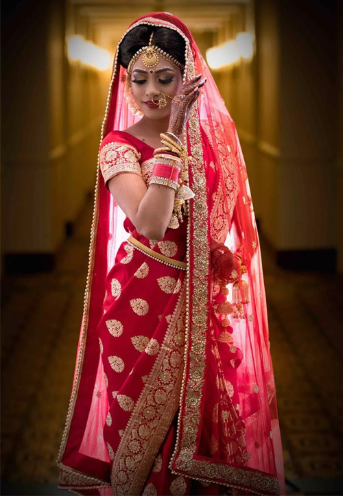 wedding saree with dupptaa