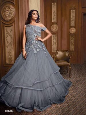 Beautiful Grey Party Wear Gown