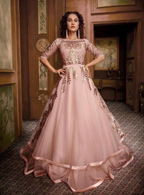 Georgette Embroidered Designer Party Wear Gown, Pink at Rs 1149 in Surat-hkpdtq2012.edu.vn
