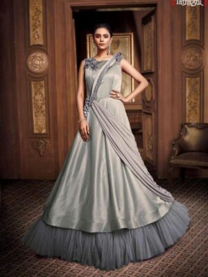 Stunning Grey Party Wear Gown
