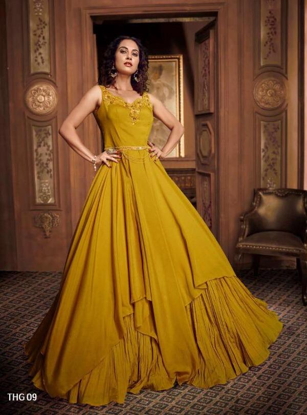 Yellow Lace Ruffles Strapless Layered Long Prom Dress – Sassymyprom