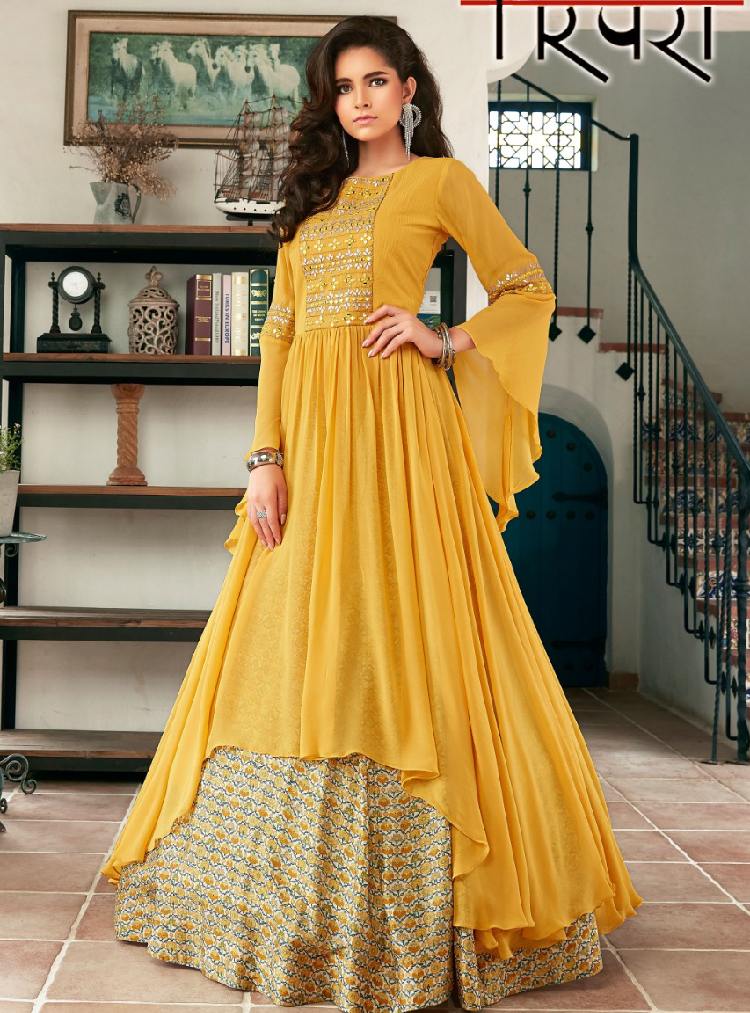 Buy yellow designer suit online at best price - Uttariya