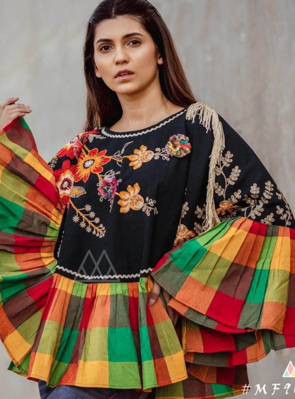 Gorgeous Trendy top With Poncho | Latest Kurti Designs