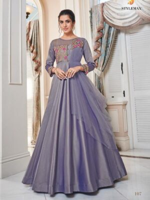 Stunning Trendy Gown With Embroidery Work
