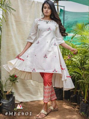 Stitched New Designer Slub Cotton Ladies Fancy Kurti, Wash Care: Dry clean,  Anarkali at Rs 375 in Surat