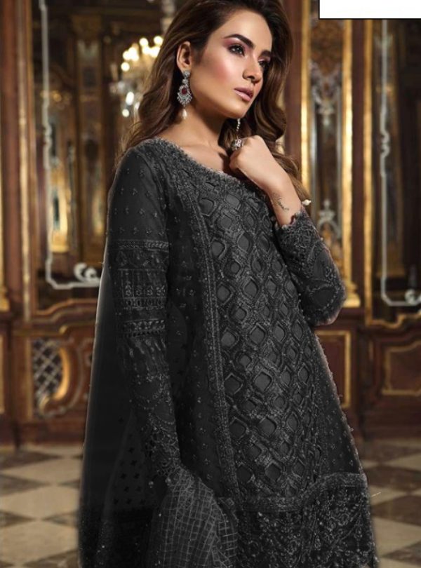 Luxury pret collection 1357 cotton with fancy fullystich pakistani black  suits collection at best rate