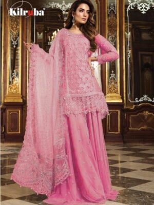 Stylish Wedding Wear Pakistani Pink Suit