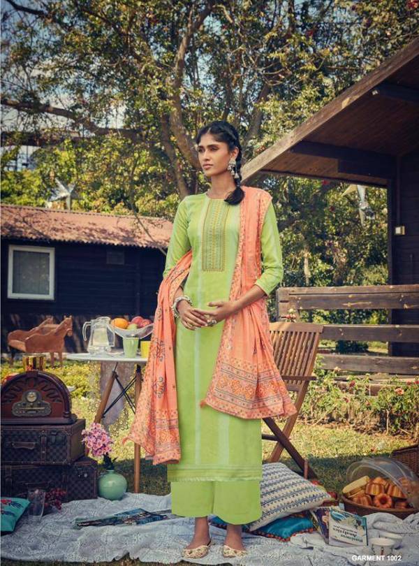 Off white and green combination A-line kurtI | Armah Clothing store
