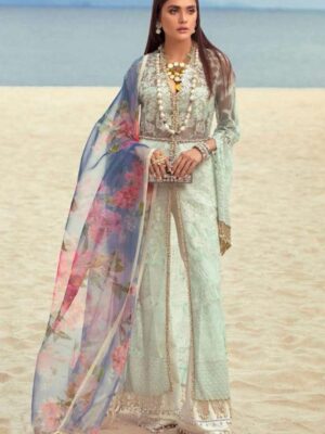 Eid Special Mint Blue Heavy Embroidered Suit