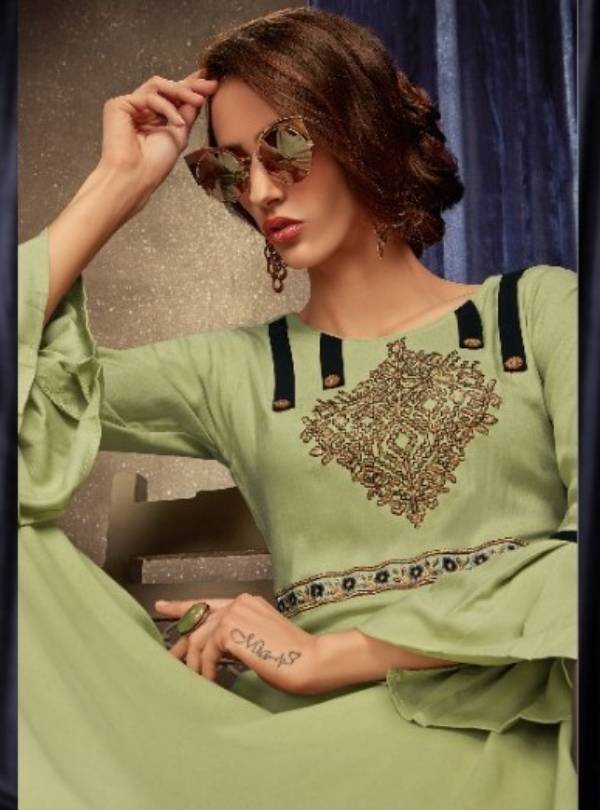 Buy PC Cotton 4 Light Green at Rs. 450 online from Surati Fabric fancy  kurtis : PC-Cotton-4-L Gr