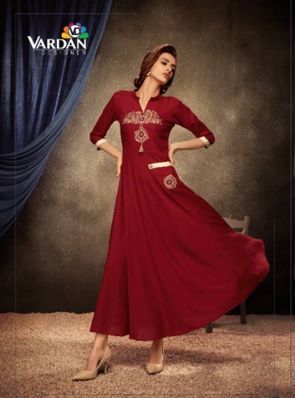 Casual Red and Maroon color Rayon fabric Kurti : 1593802