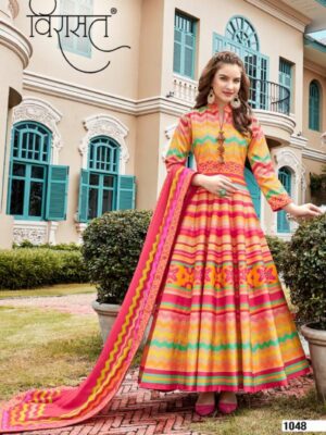Multicolor Heavy Killer Silk Anarkali Suit