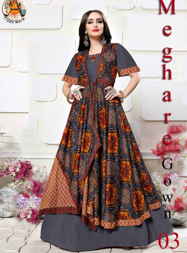 Pretty Cotton Rayon Digital Printed Party Wear Gown