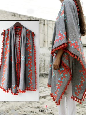Pretty Grey Rich Cotton Khadi Fabric Stoles/Shawl For Women & Men