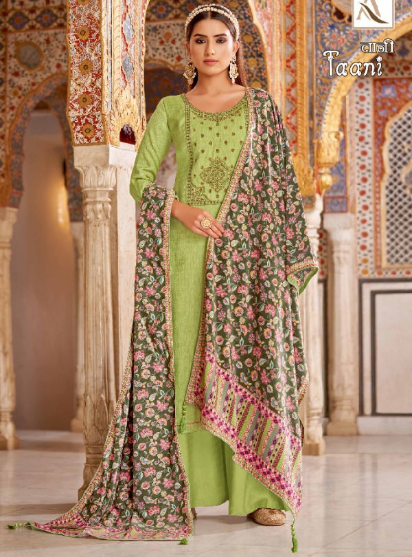 Beautiful Light Green Pashmina Party Wear Suit Latest Kurti Designs