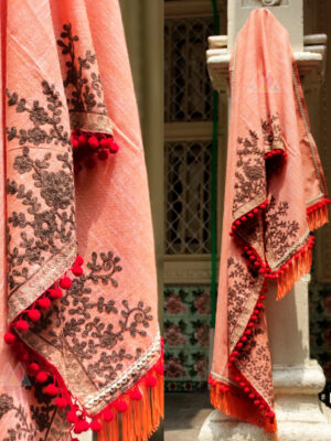 Pretty Peach Rich Cotton Khadi Fabric Stoles/Shawl For Women & Men
