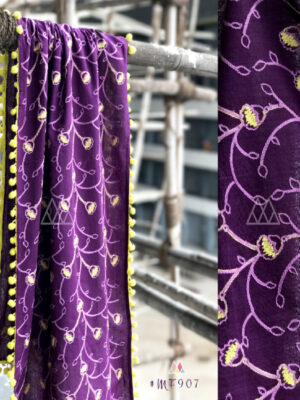 Amazing Purple Rich Cotton Khadi Fabric Stoles/Shawl For Women & Men