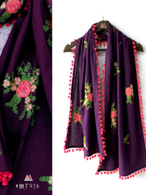 Lovely Purple Rich Cotton Khadi Fabric Stoles/Shawl For Women & Men