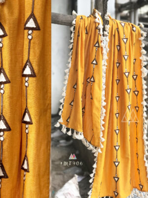 Beautiful Yellow Rich Cotton Khadi Fabric Stoles/Shawl For Women & Men