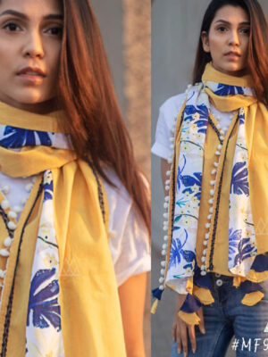 Yellow Rich Cotton Khadi Fabric Stoles/Mufflers