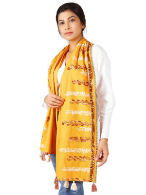 Yellow Rich Cotton Khadi Fabric Stole