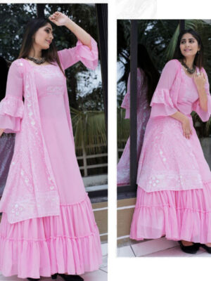 Buy Designer Sarees, Salwar Kameez, Kurtis & Tunic and Lehenga  Choli.Marvelous Light Pink Party Wear Gown