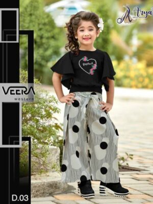 Black Trendy Top And Palazzo For Girls