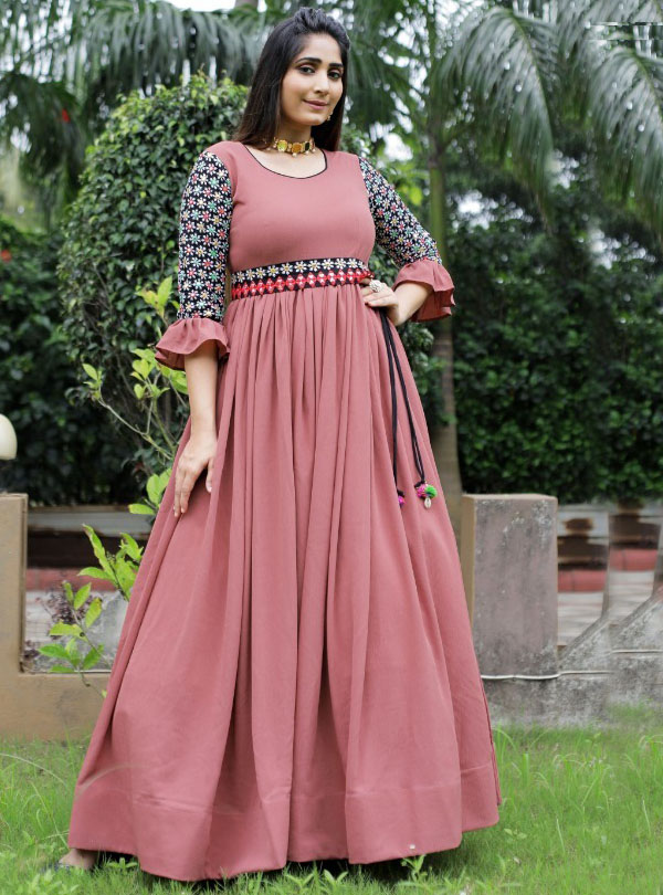 Indian & Pakistan Dusty Pink Gown For Wedding, Bridal ,Bridesmaid Gown For  Women | eBay