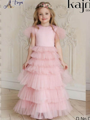 Pretty Partywear Designer Light Pink Gown