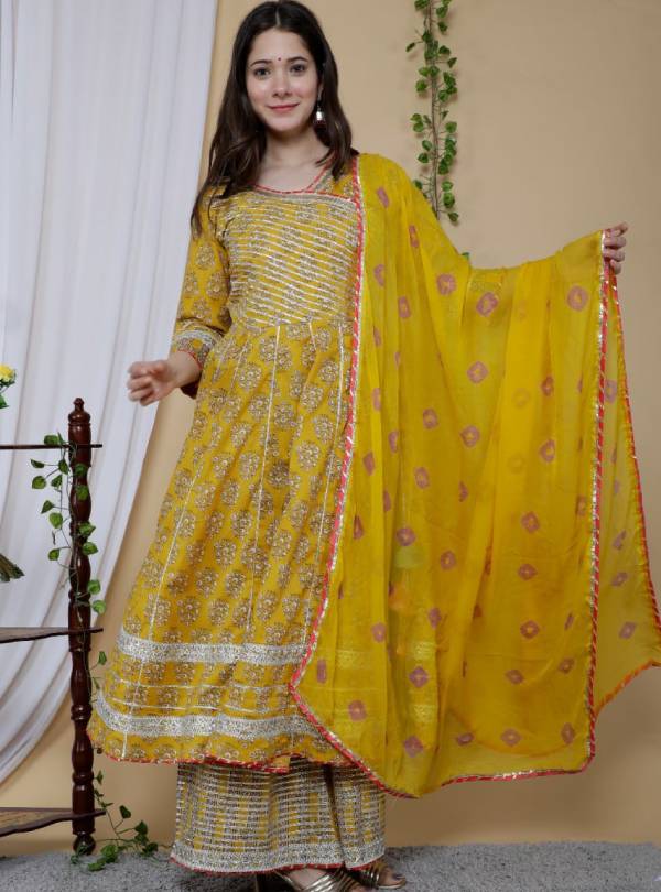 Mango Yellow short kurti, skirt with dupatta – Label Reet Rang
