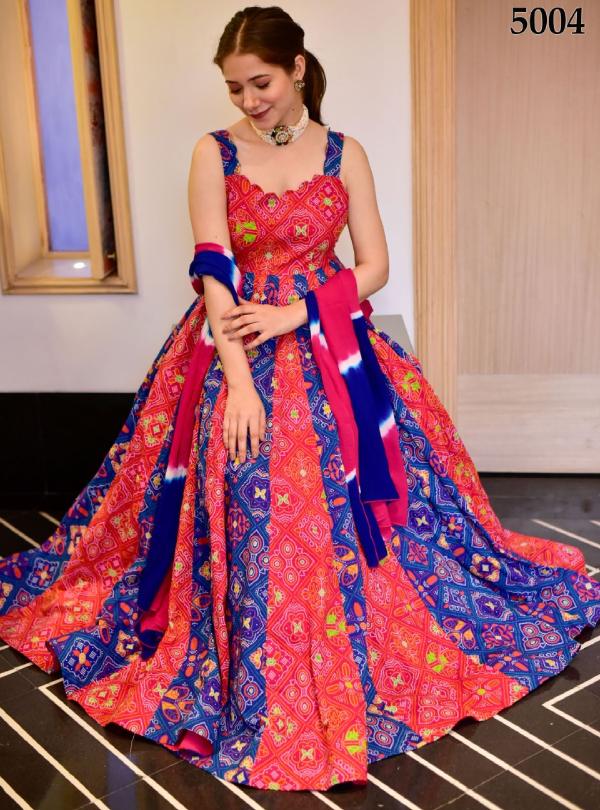 Latest Party Wear Long Gown For Girls With Malai Silk Fabric