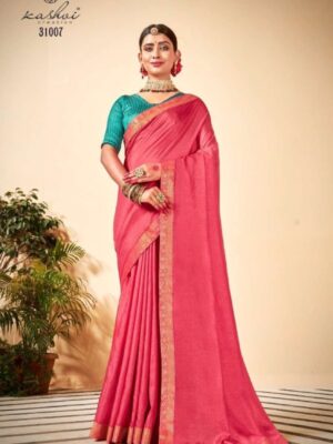 Pink Embroidered Party Wear Saree