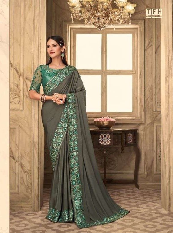 Discover 218+ grey colour party wear saree