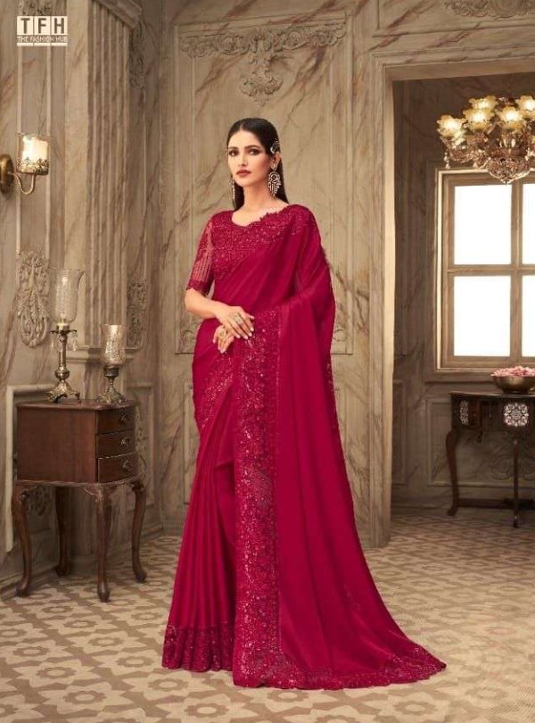 Buy ELINA maroon saree at Rs. 650 online from Fab Funda fancy sarees :  ELINA maroon