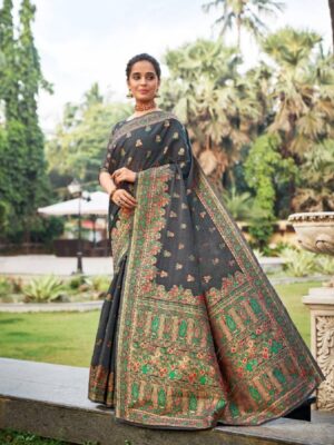 Lovely Pure Modal With Kashmiri Weaving Party Wear Saree