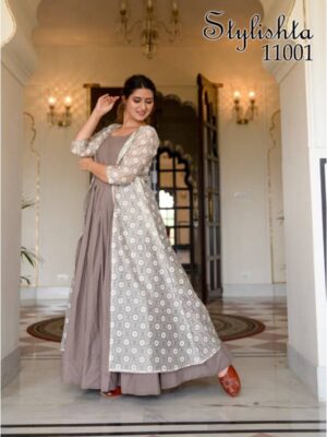 Kajal style present Fashion Colorbar 5 long gown style kurti Collection  wholesaler
