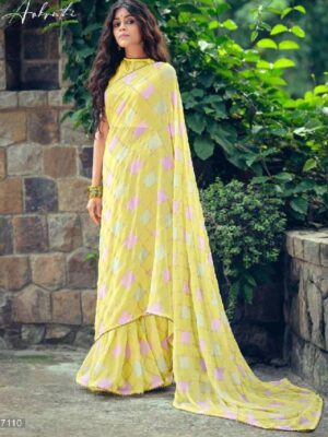 Classy Georgette Golden Printed Party Wear Saree
