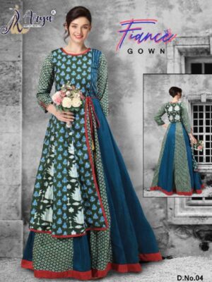 Buy Ethnic Wear Stylish Royal Blue Colored Long Gown For Reception |  keerramnx