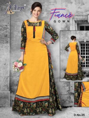 Exclusive Multicolor Muslin Ethnic Party Wear Gown