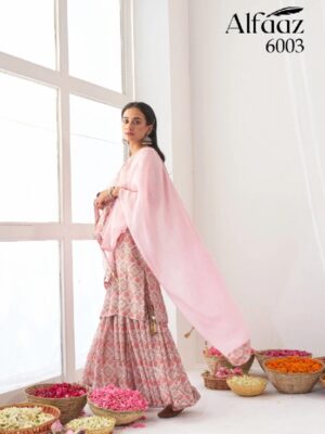 Palazzo Floral Pink Muslin Prints Suit