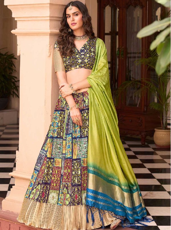 Green Color Designer Readymade Navratri Wear Lehenga Choli | Lehenga, Lehenga  choli, Cotton fabric