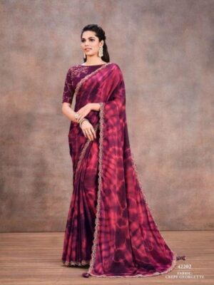 Latest Crepe Georgette Party Wear Saree