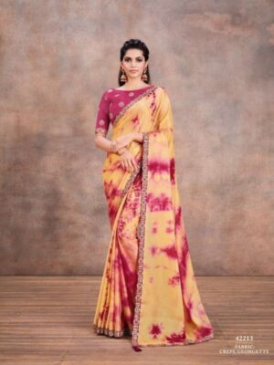 Gorgeous Party Wear Crepe Georgette  Saree
