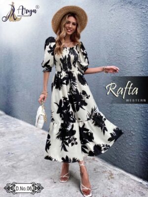 Gorgeous Black and White Part Wear Dress