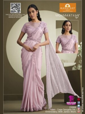 Delightful Pink Party Wear Saree